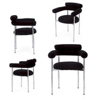 Modern Fabric Dining Chairs with Metal Legs - Set of 2/4, Upholstered Arm Chairs, 265 lbs Capacity