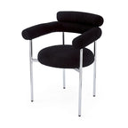 Modern Fabric Dining Chairs with Metal Legs - Set of 2/4, Upholstered Arm Chairs, 265 lbs Capacity