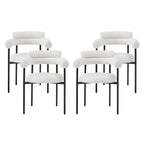 Modern Fabric Dining Chairs with Metal Legs - Set of 2/4, Upholstered Arm Chairs, 265 lbs Capacity