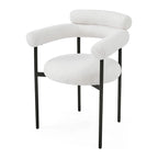 Modern Fabric Dining Chairs with Metal Legs - Set of 2/4, Upholstered Arm Chairs, 265 lbs Capacity