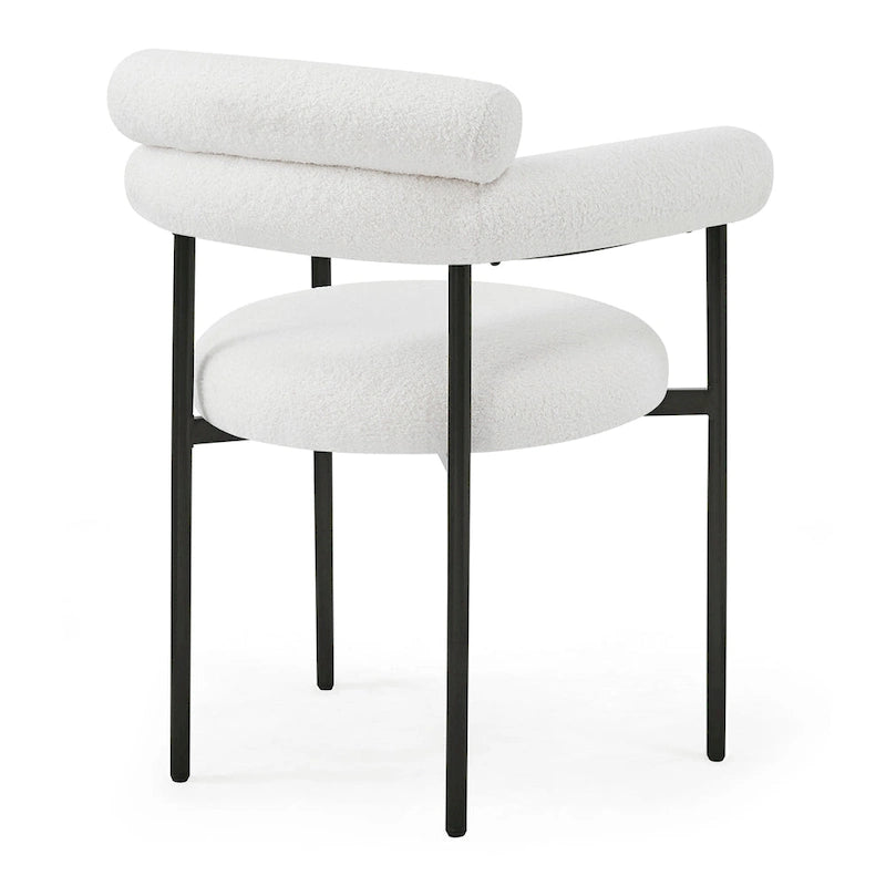 Modern Fabric Dining Chairs with Metal Legs - Set of 2/4, Upholstered Arm Chairs, 265 lbs Capacity