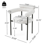 Modern Fabric Dining Chairs with Metal Legs - Set of 2/4, Upholstered Arm Chairs, 265 lbs Capacity