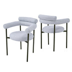 Modern Fabric Dining Chairs with Metal Legs - Set of 2/4, Upholstered Arm Chairs, 265 lbs Capacity