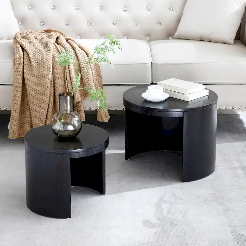 2-Piece Nesting Coffee Table Set, Water-Resistant Finish, No Assembly Required for Living Room
